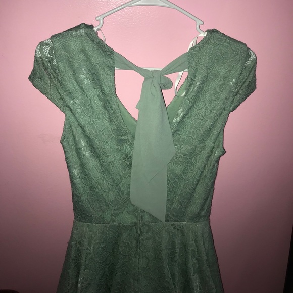 Sea foam green lace formal dress - Picture 3 of 5